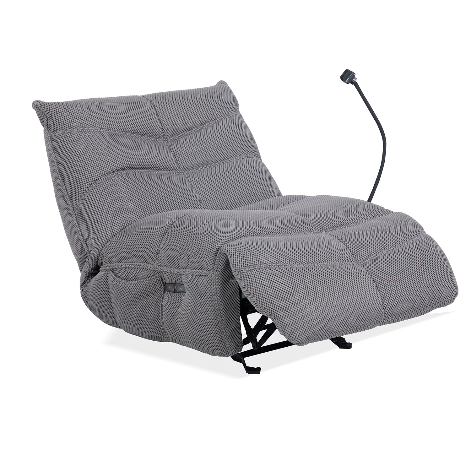 Silla Reclinable Mecedora Aston Gris Oscuro Manual