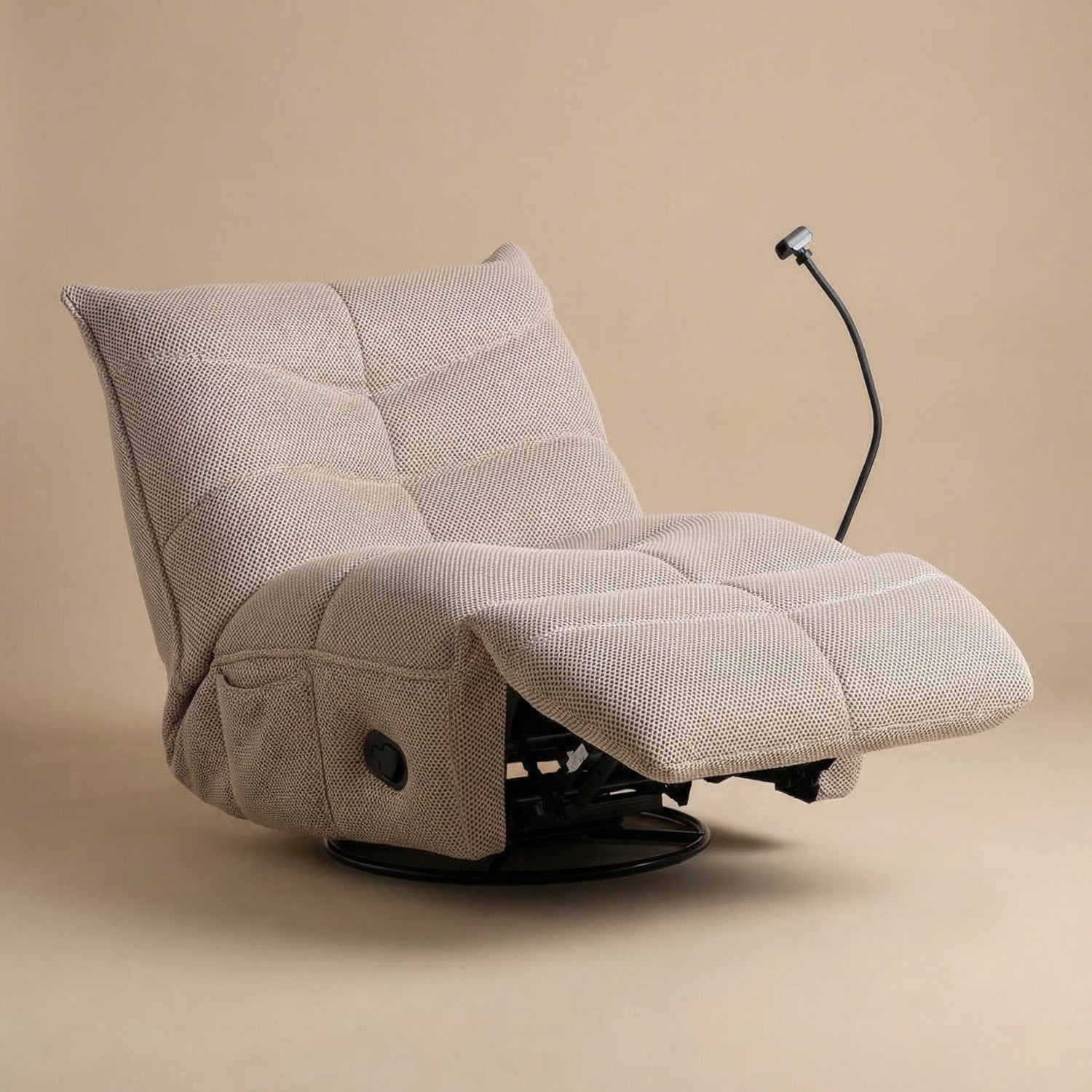 Silla Reclinable Giratoria Mecedora Aston Beige Manual