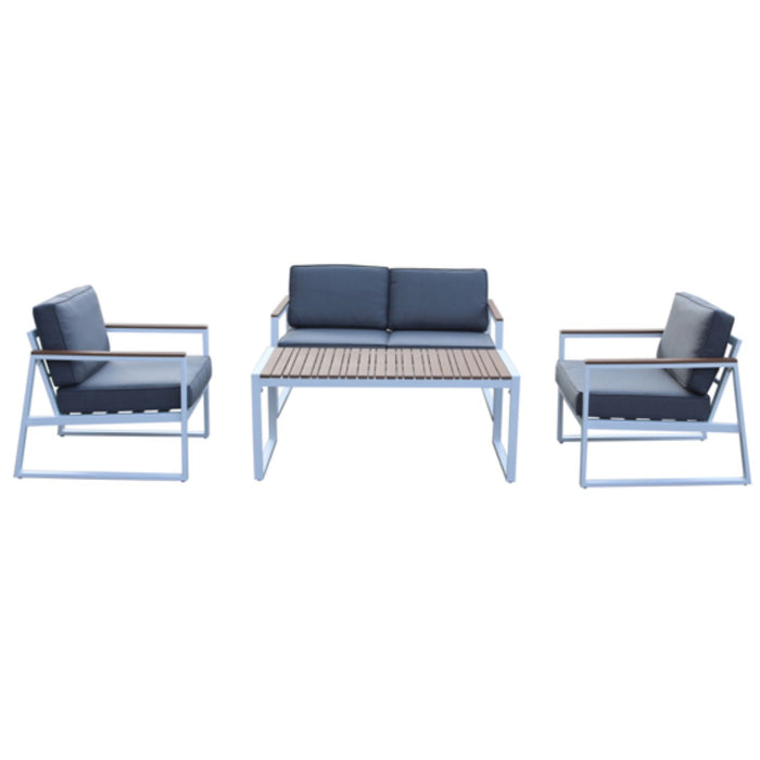Sala Modular Exterior Cedro Gris Claro + Mesa