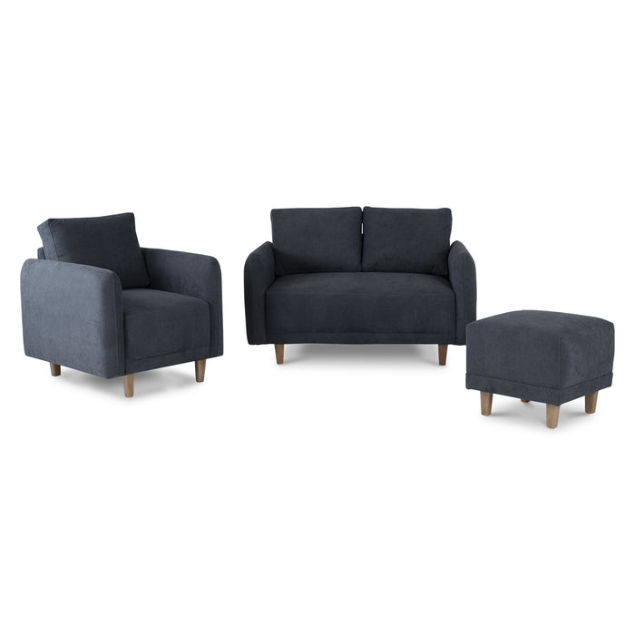 Juego de Sala Lana Microfibra Dorsey Gris, Natural