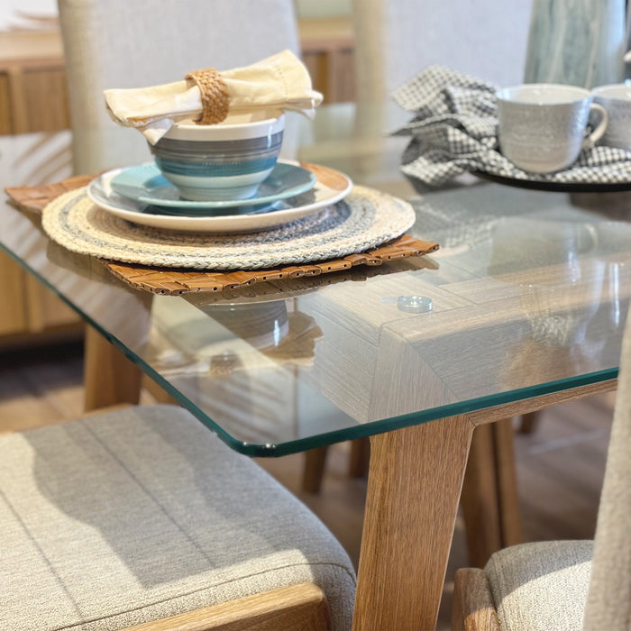 Comedor 6 Puestos Andreas Lino Beige, Mocca
