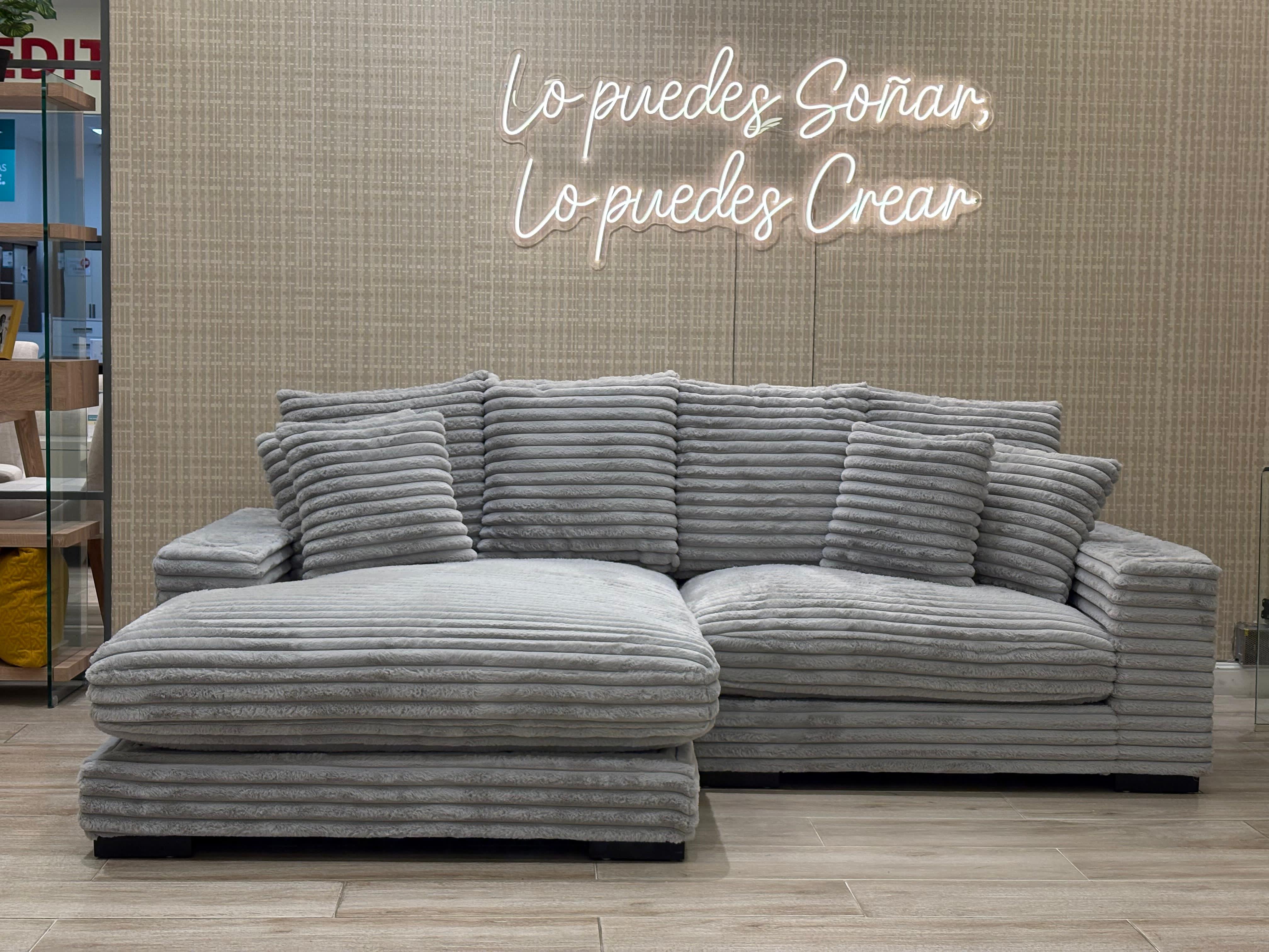 Sala Rinconera Andru Velvet Gris