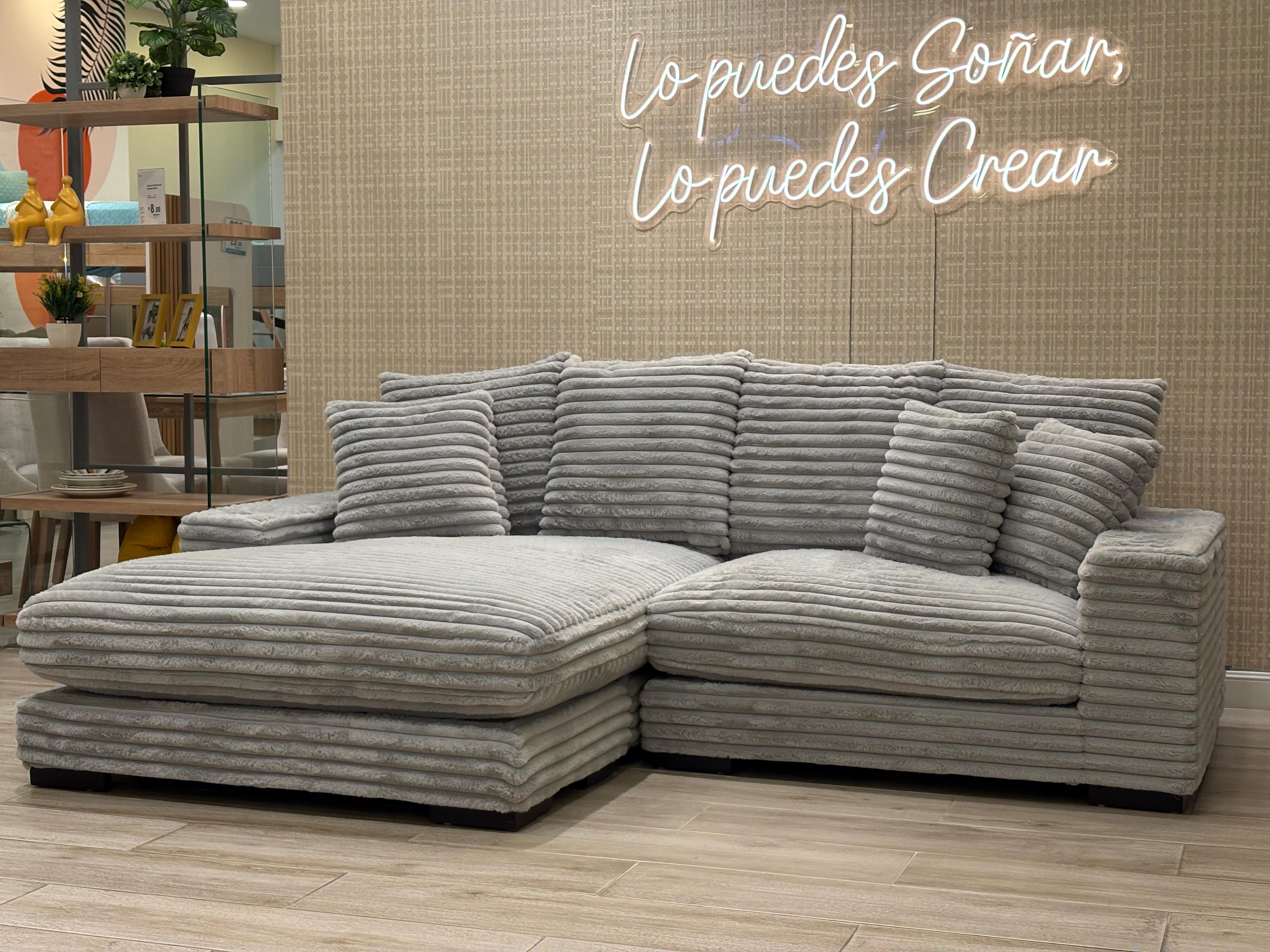 Sala Rinconera Andru Velvet Gris