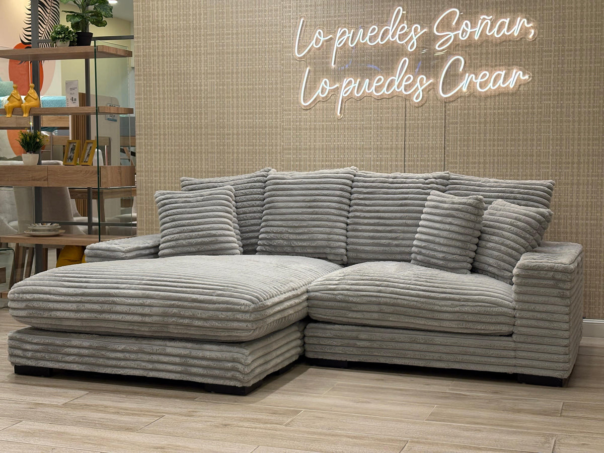 Sala Rinconera Andru Velvet Gris