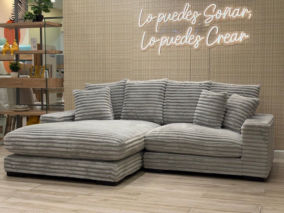 Sala Rinconera Andru Velvet Gris