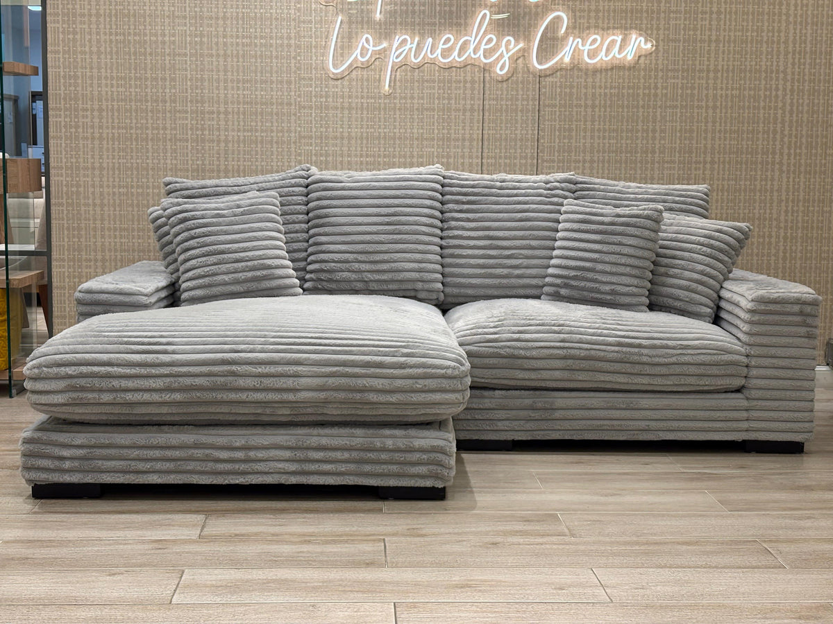 Sala Rinconera Andru Velvet Gris