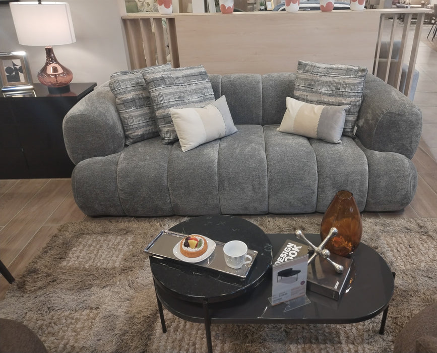 Sofá 3 Ptos Darcy Velvet Gris