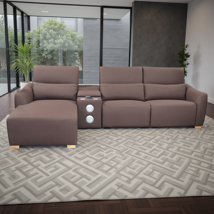 Sala Rinconera Reclinable Senco, Chocolate Lado Izquierdo