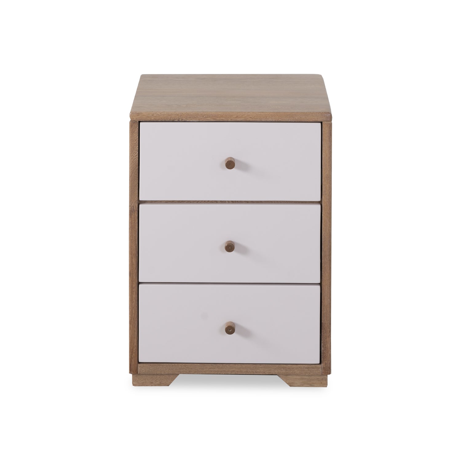 Mesa de Noche Delta Off White, Natural