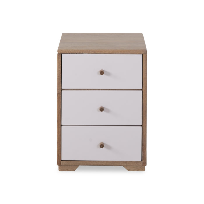 Mesa de Noche Delta Off White, Natural