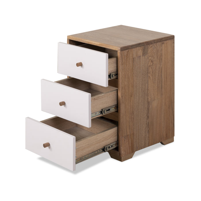 Mesa de Noche Delta Off White, Natural