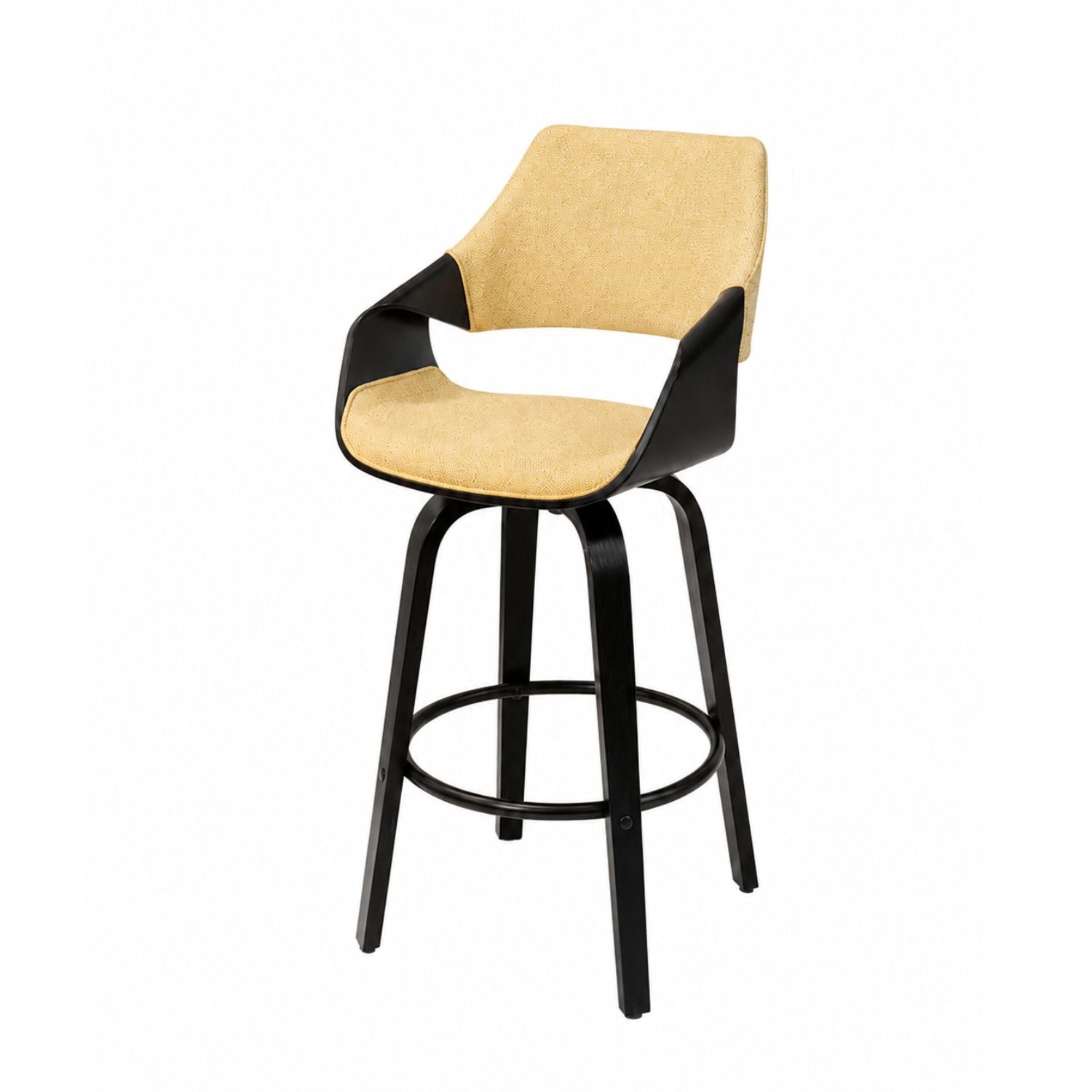 Silla De Bar Alamo Lino Amarillo, Negro