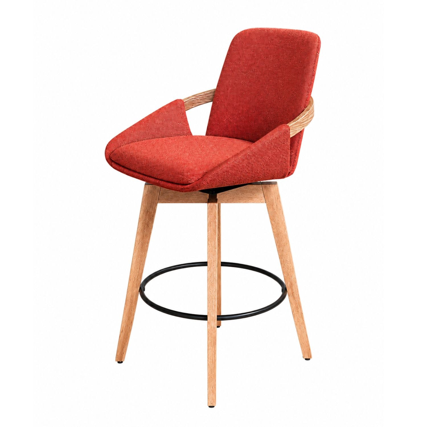 Silla De Bar Artemis Lino Rojo, Natural