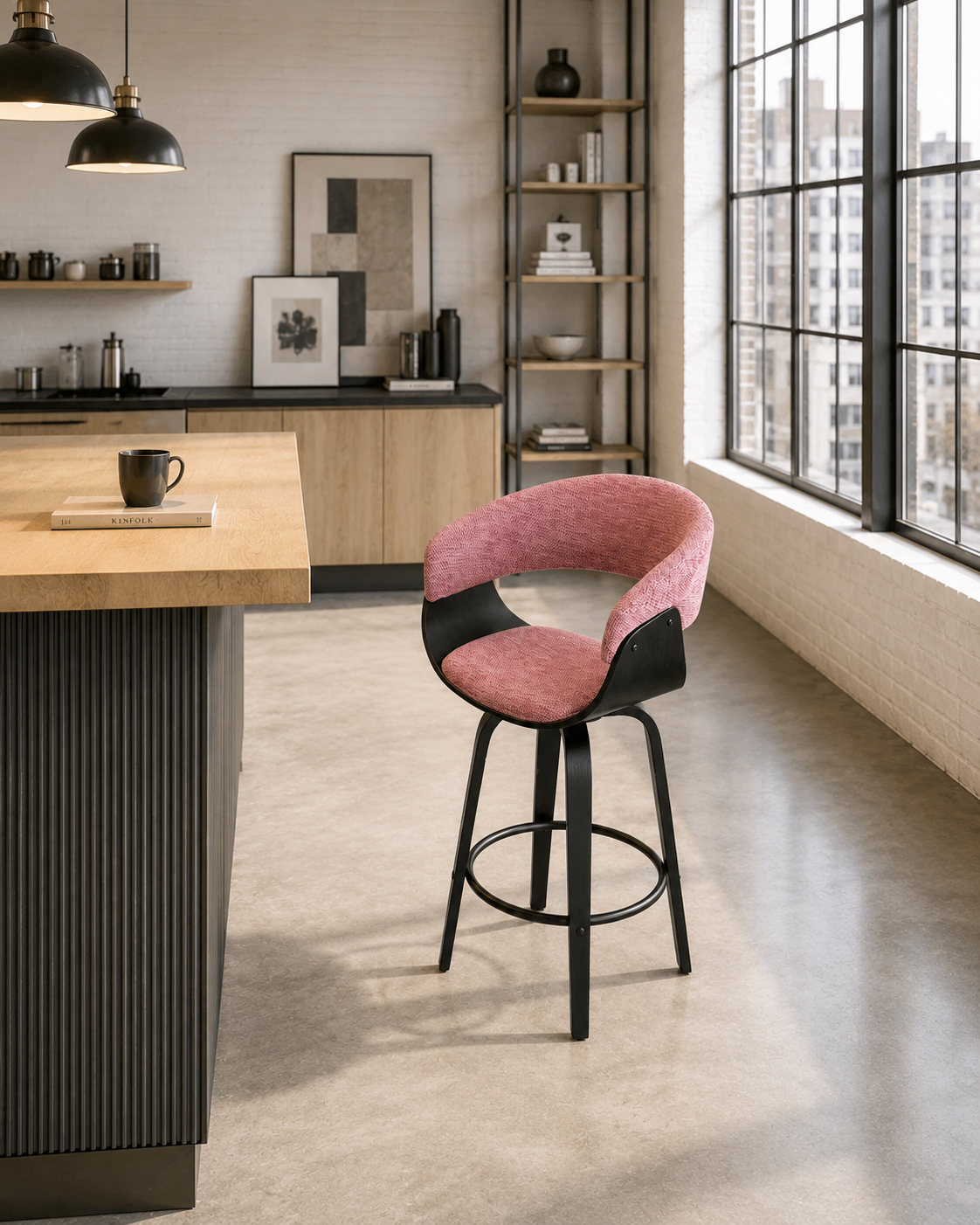 Silla De Bar Auri Lino Rosado