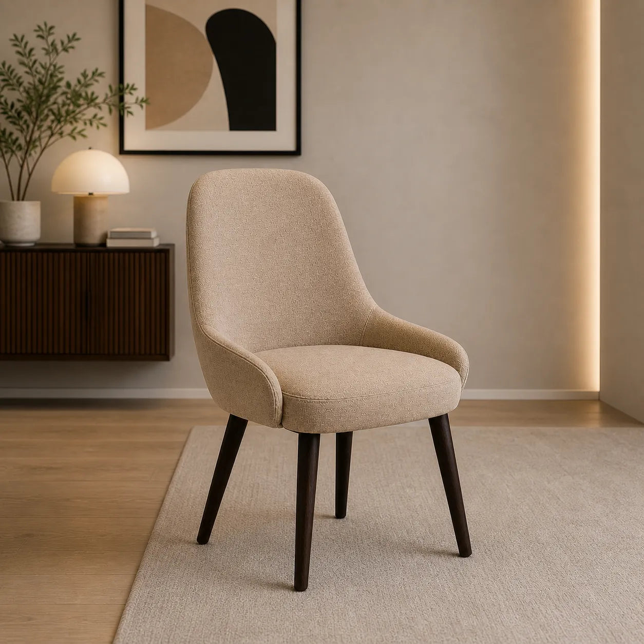 2 Sillas de Comedor Clio Chenille Crema