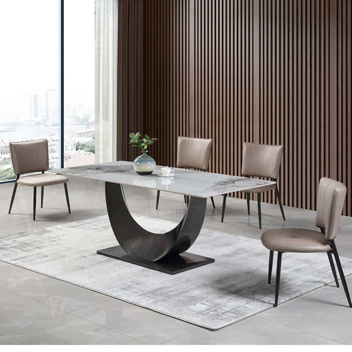 Comedor 4 Puestos Tribo Cuero Beige