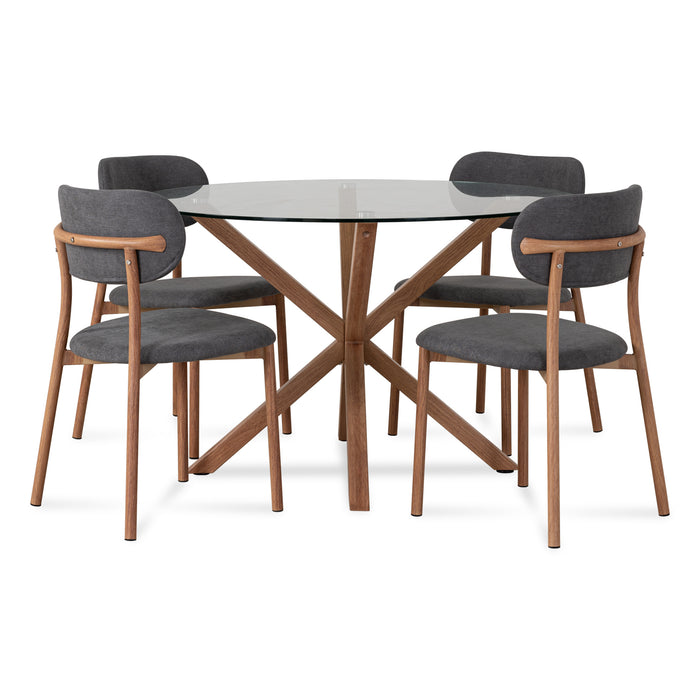 Comedor 4 Puestos Dousty Gris, Natural