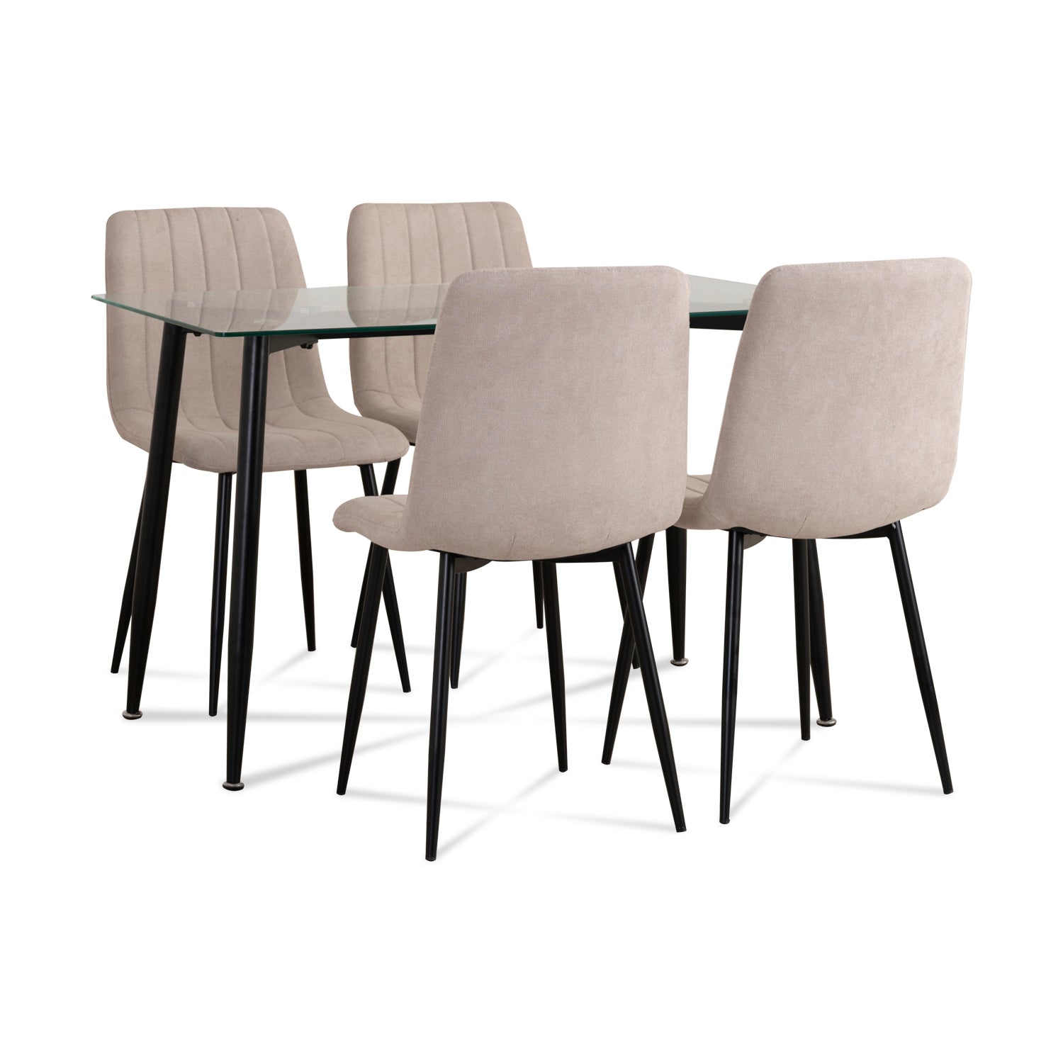 Comedor 4 Puestos Hodson Beige, Negro