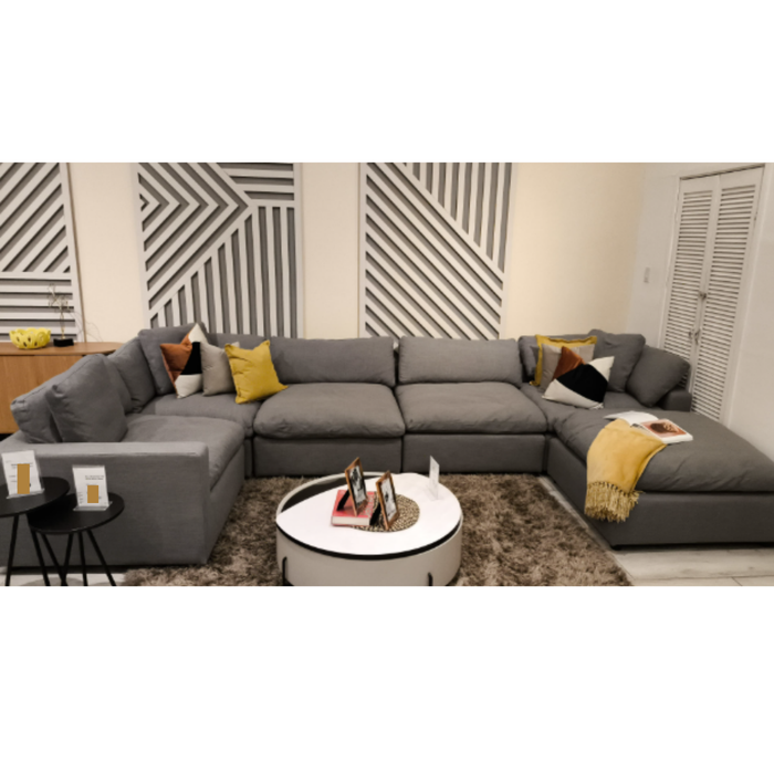 Sala en L Romby Lino Gris