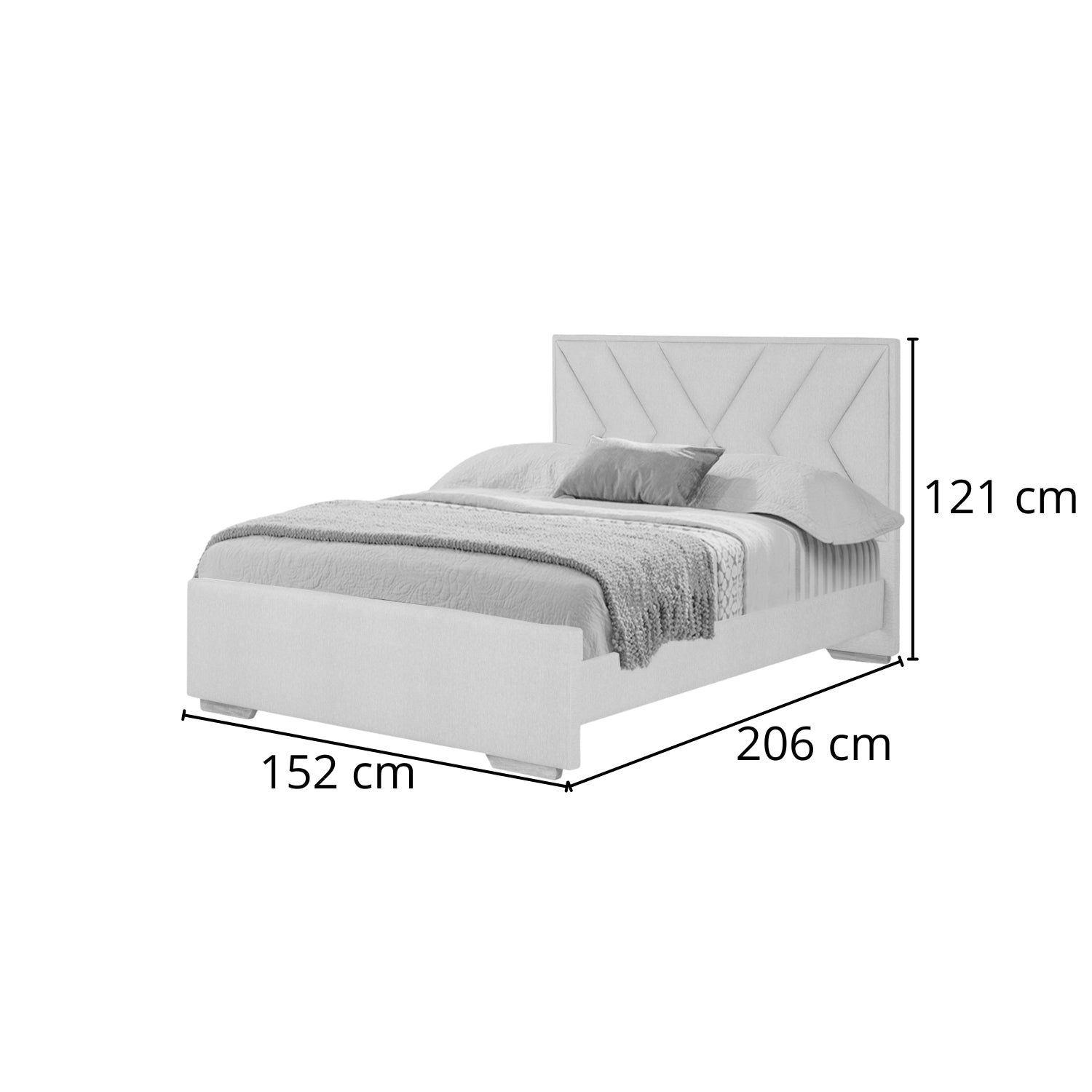 Cama Full Vallarta Eurolino Gris, Natural