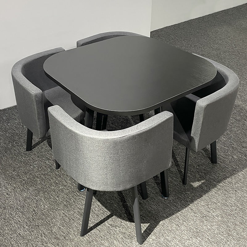 Comedor 4 Puestos Alec Negro, Plomo