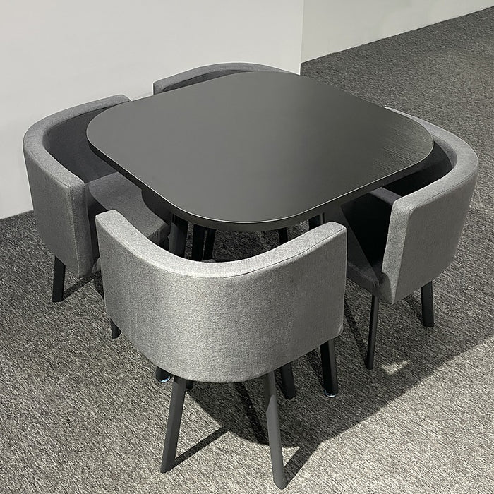 Comedor 4 Puestos Alec Negro, Plomo