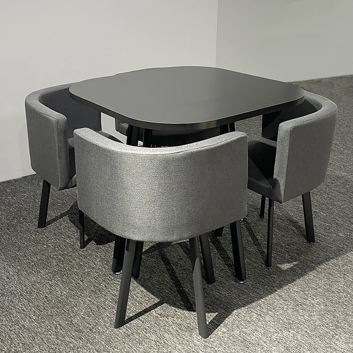 Comedor 4 Puestos Alec Negro, Plomo