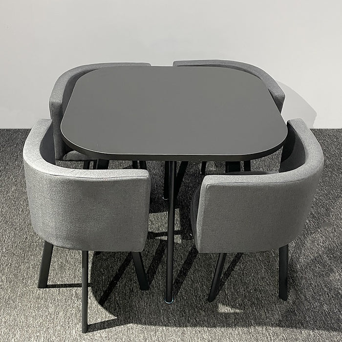 Comedor 4 Puestos Alec Negro, Plomo