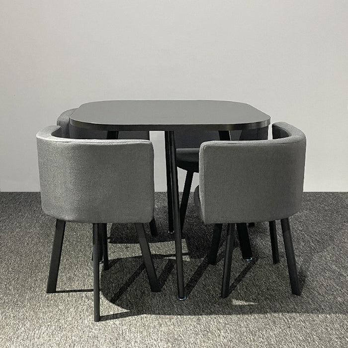 Comedor 4 Puestos Alec Negro, Plomo