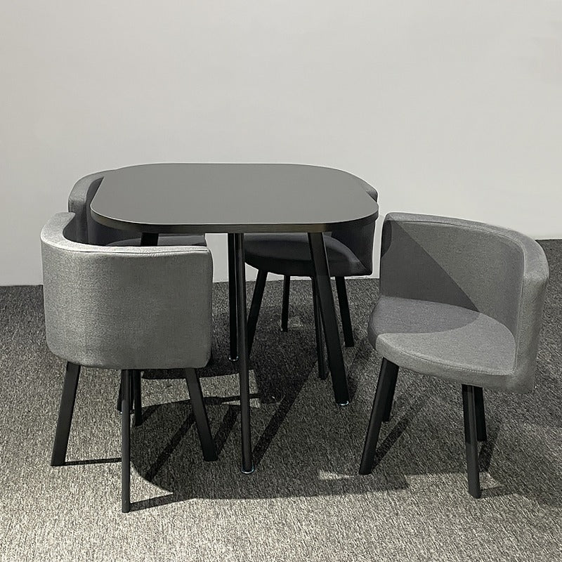 Comedor 4 Puestos Alec Negro, Plomo