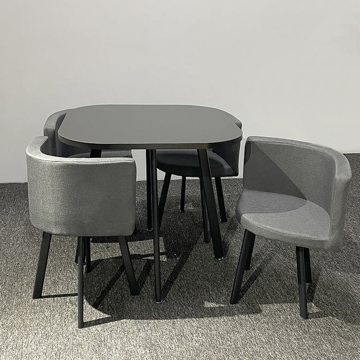 Comedor 4 Puestos Alec Negro, Plomo