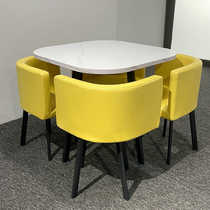 Comedor 4 Puestos Alec Marmol, Amarillo