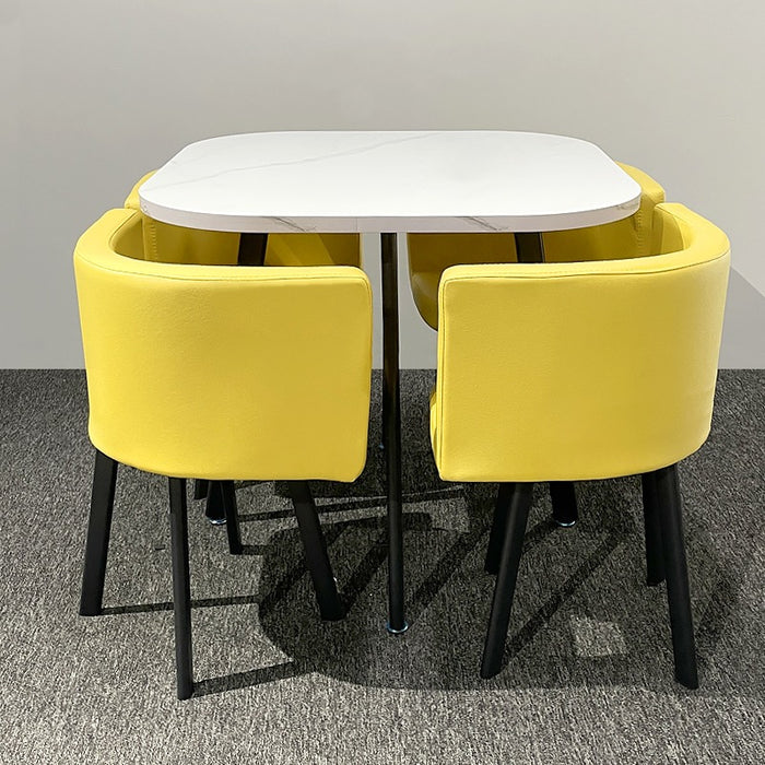 Comedor 4 Puestos Alec Marmol, Amarillo