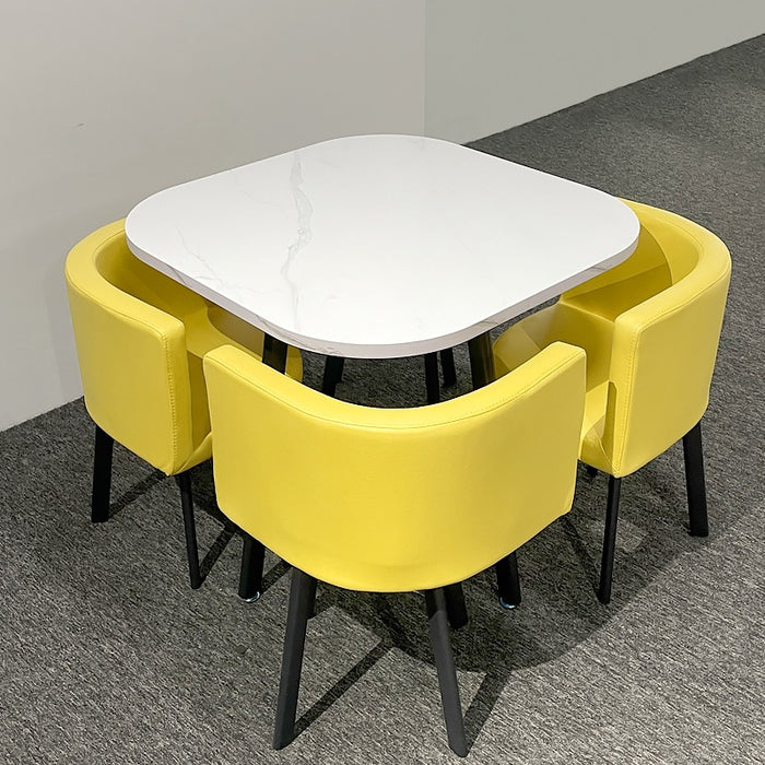 Comedor 4 Puestos Alec Marmol, Amarillo