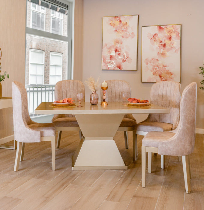 Comedor 6 Puestos Watson Champaña, Taupe