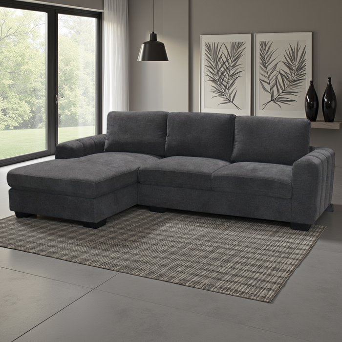 Sala Rinconera Amy Gris Oscuro Orientación Izquierda