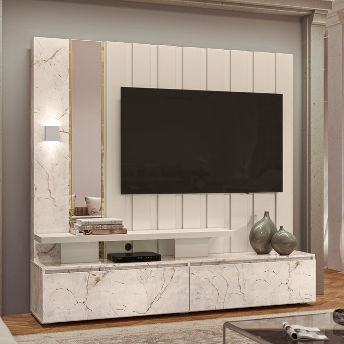 Centro de Entretenimiento Manhattan Off White, Marmol