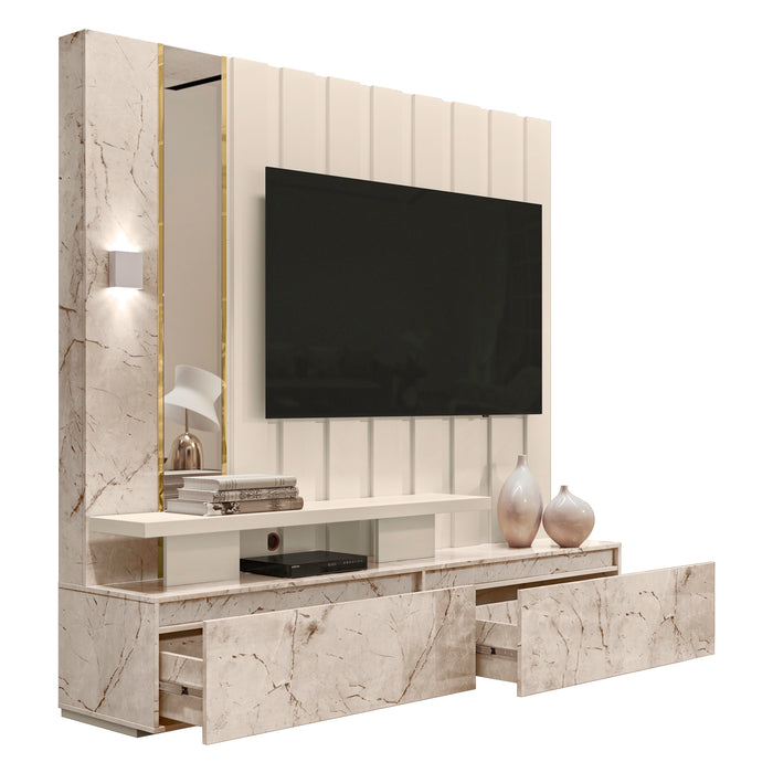 Centro de Entretenimiento Manhattan Off White, Marmol