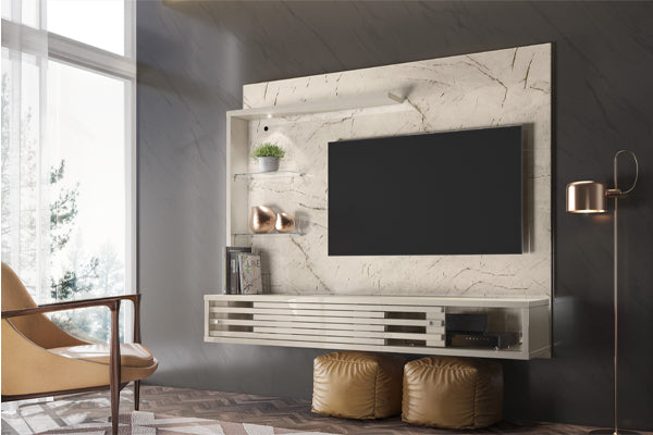 Panel de Tv  Florens Off White, Marmol