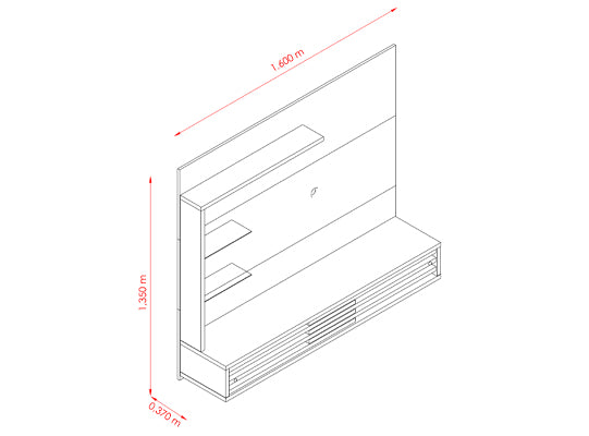 Panel de Tv  Florens Off White, Marmol