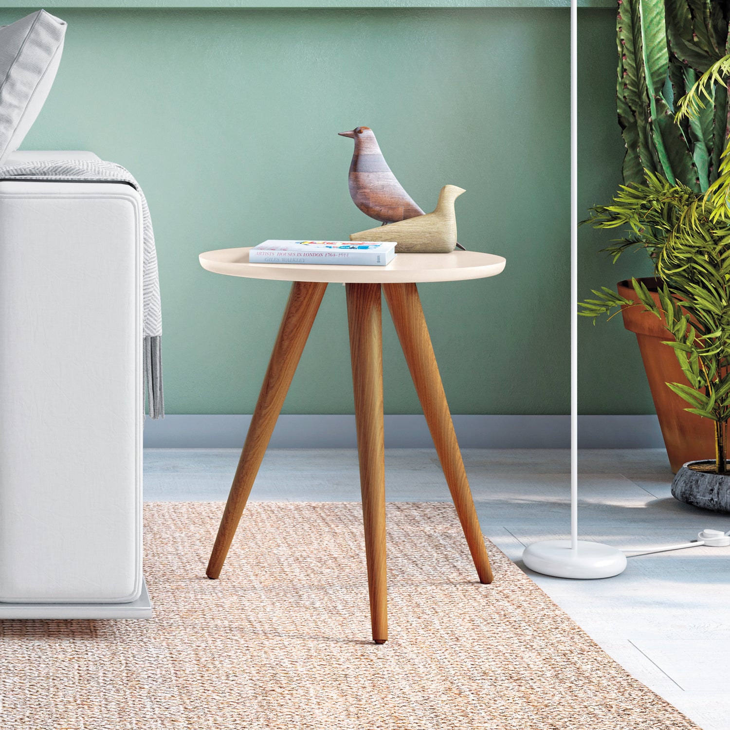 Mesa Auxiliar Lira Off White, Natural