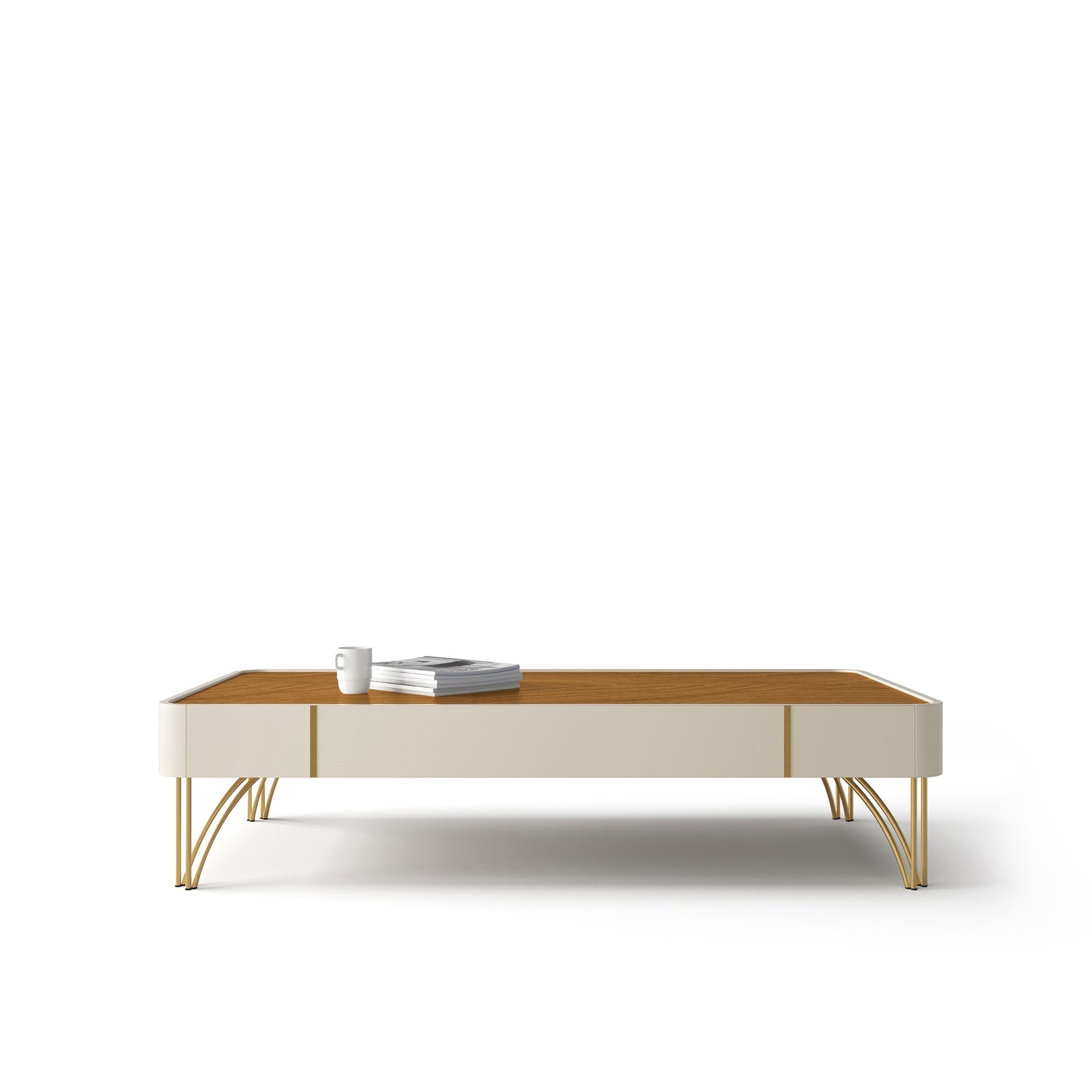 Mesa de Centro Lina Off White, Natural