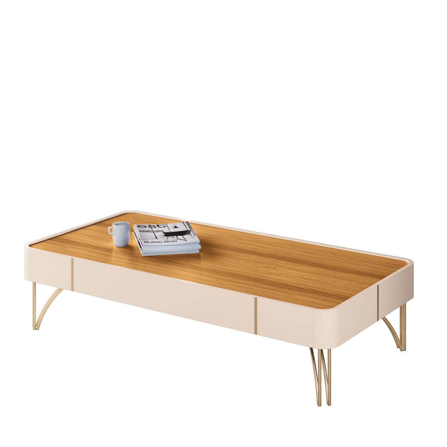 Mesa de Centro Lina Off White, Natural