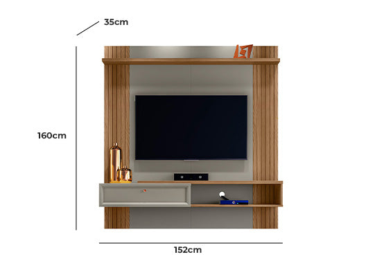 Panel de Tv Almeira Natural, Gris