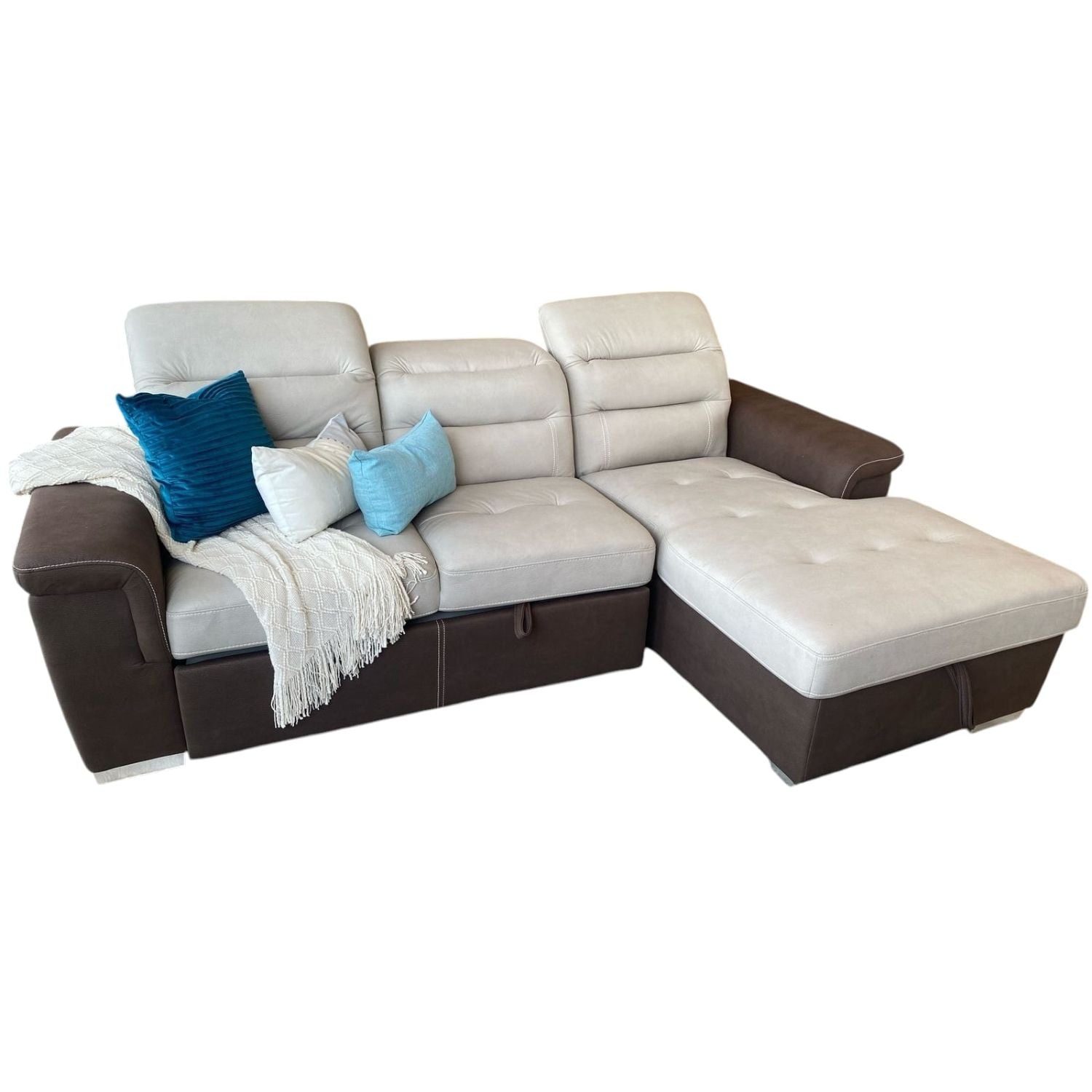 Sala Cama Moscu Taupe, Chocolate Orientación Derecha