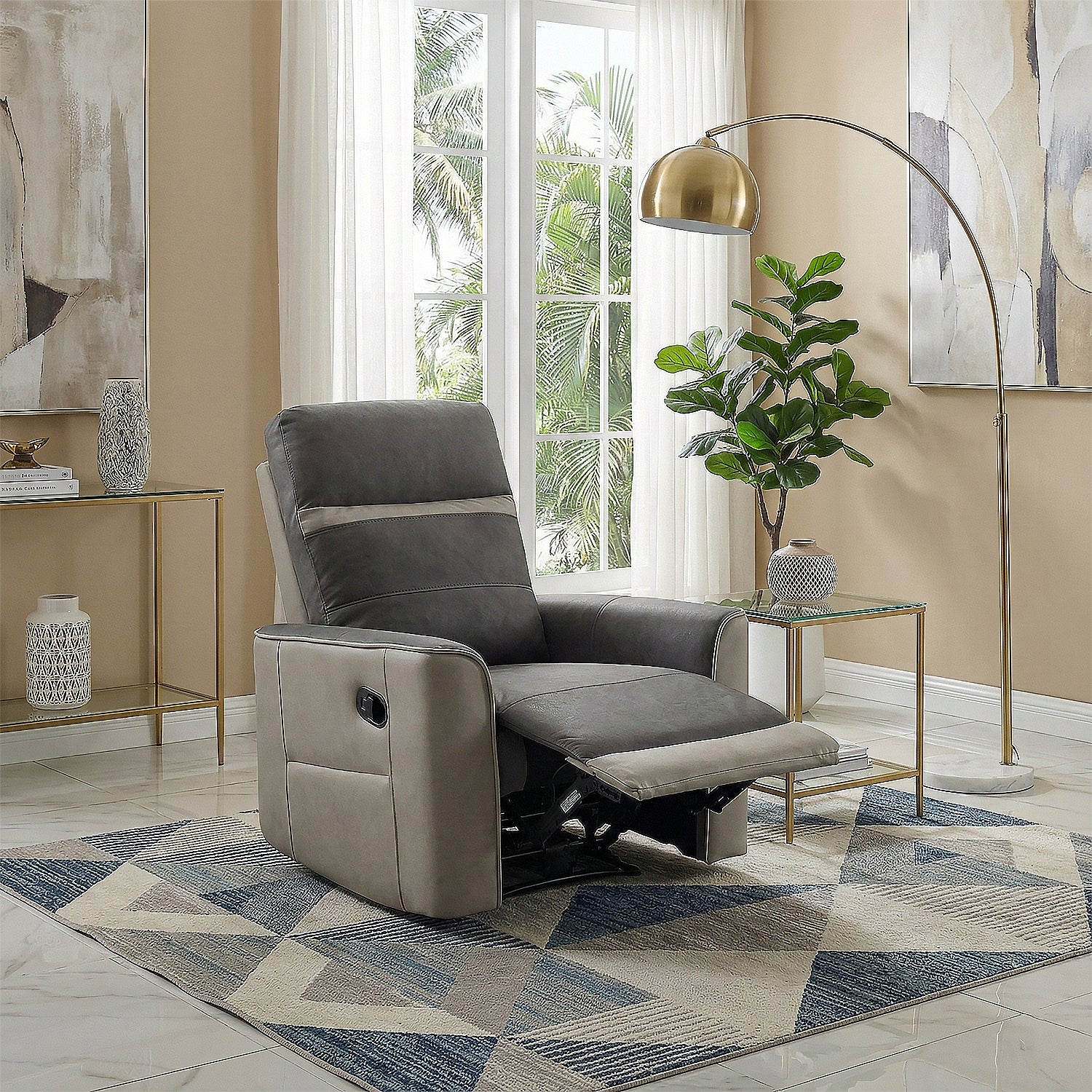 Sillón Reclinable Orly Eurocuero Gris