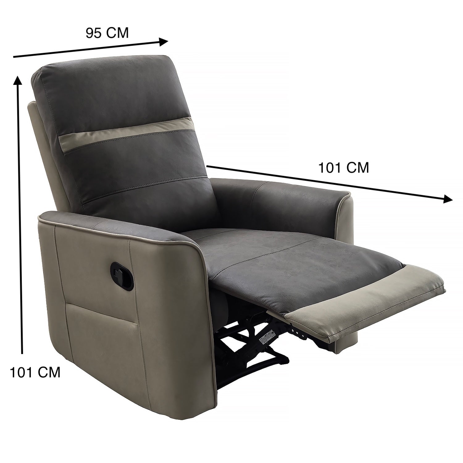 Sillón Reclinable Orly Eurocuero Gris