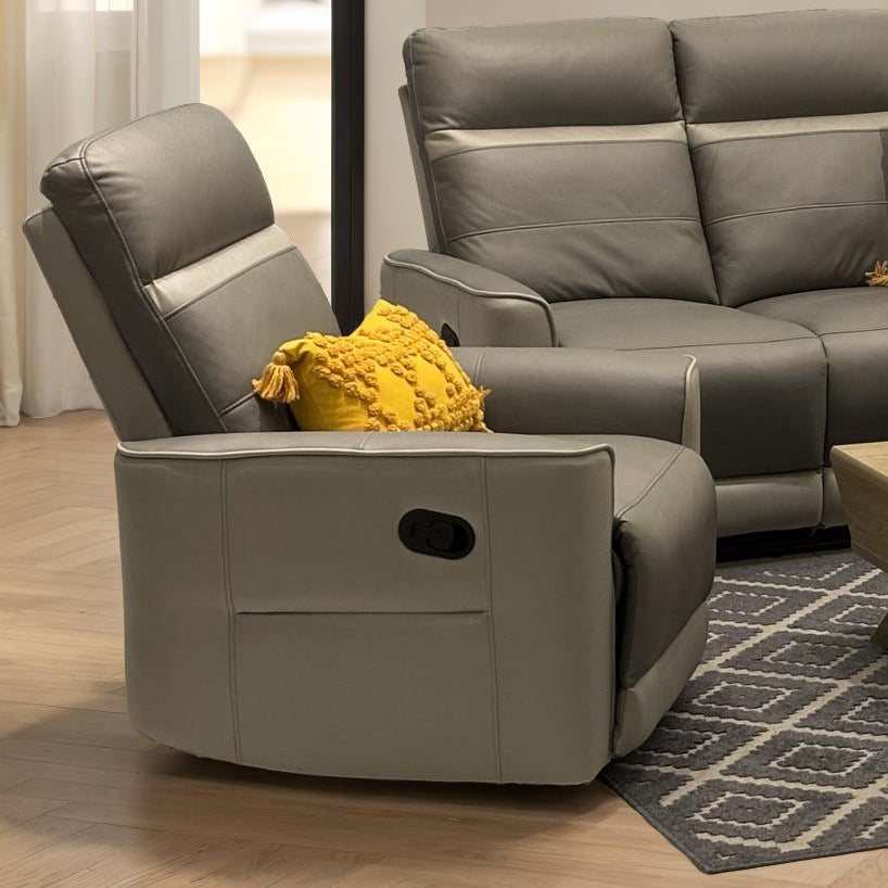Sillón Reclinable Orly Eurocuero Gris