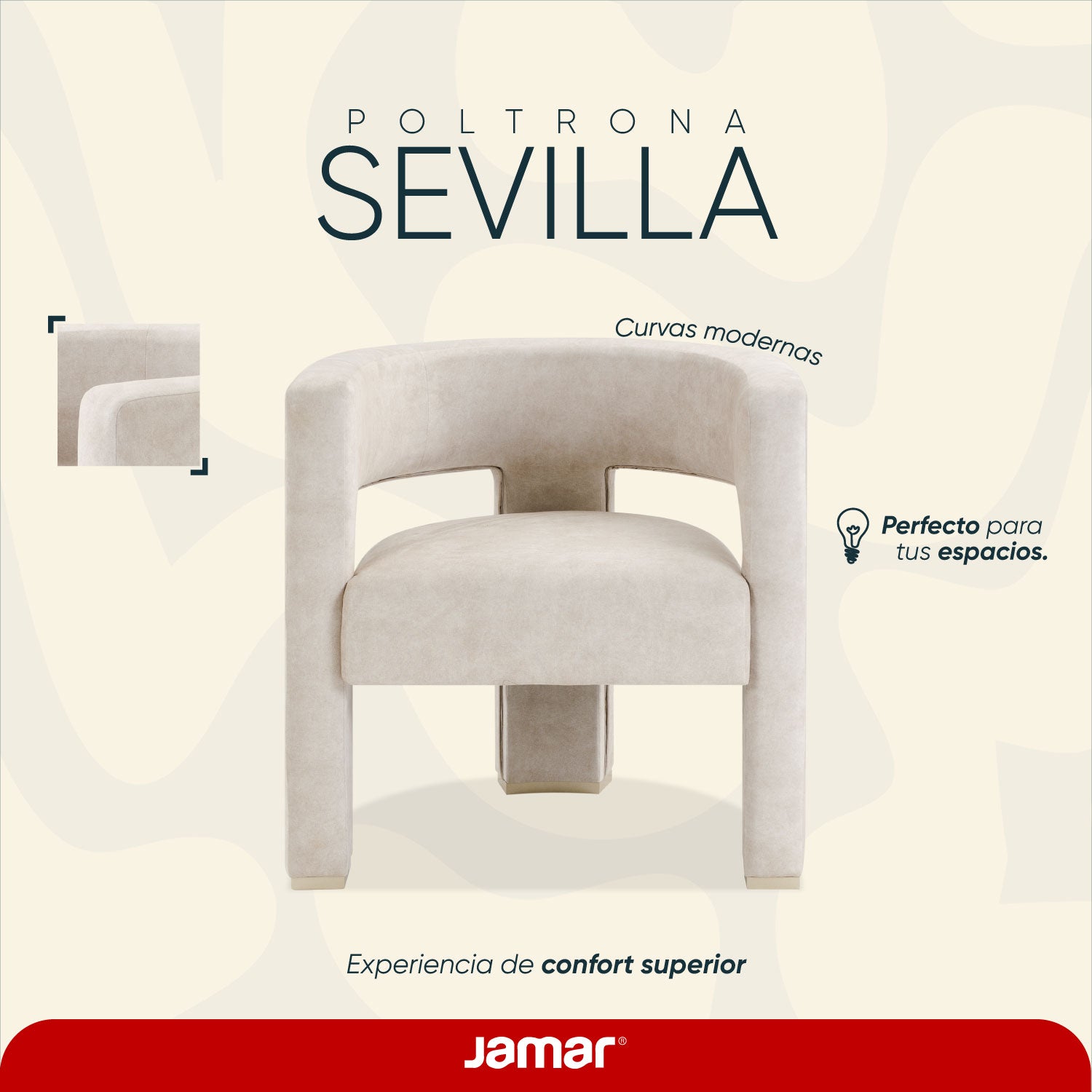 Butaca Sevilla Velvet Zarem Ivory, Champaña