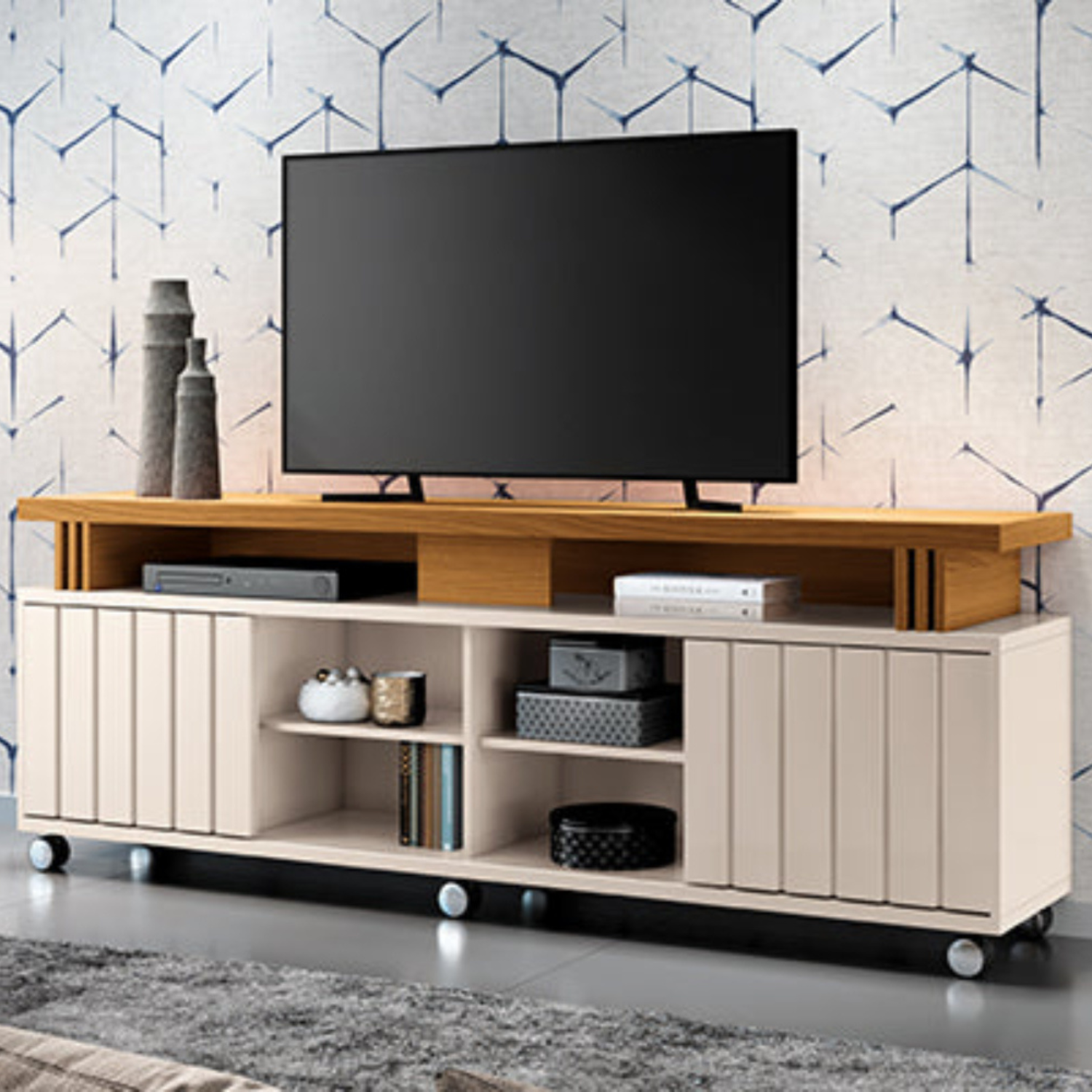 Mesa de Tv Vigo Natural, Off White
